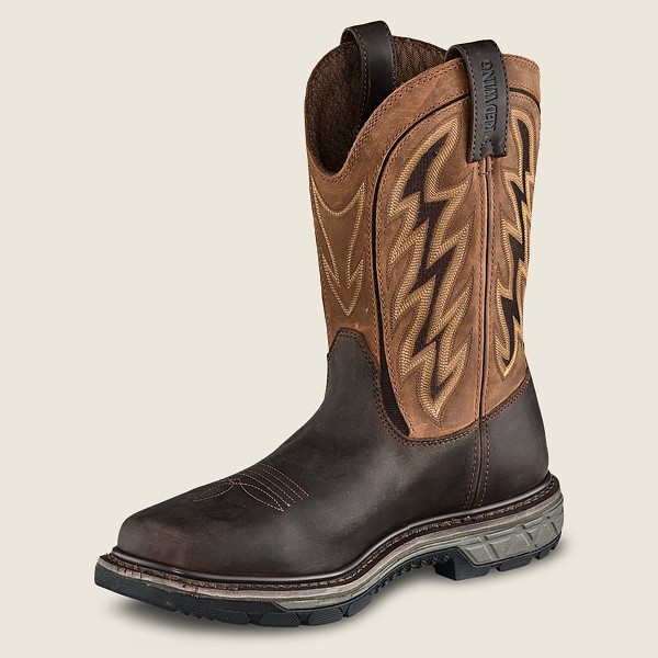 Mens Red Wing Rio Flex - 11-inch Waterproof Soft Toe Pull-on - Work Boots Brown - DNA165947